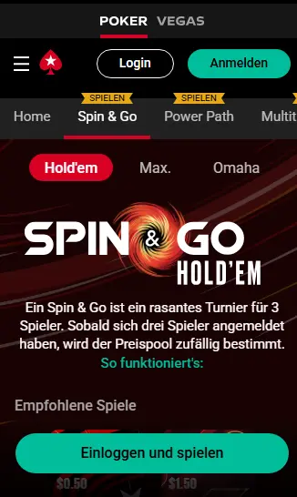 Installation der App POKERSTARS CASINO
