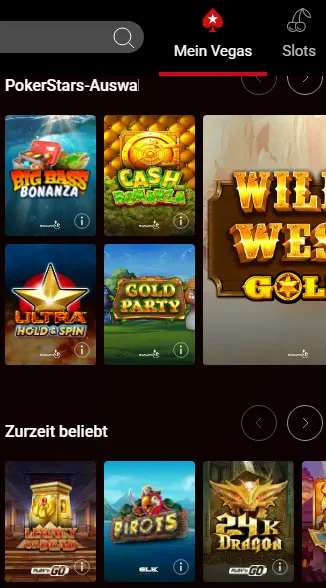 In der mobilen Version POKERSTARS CASINO

